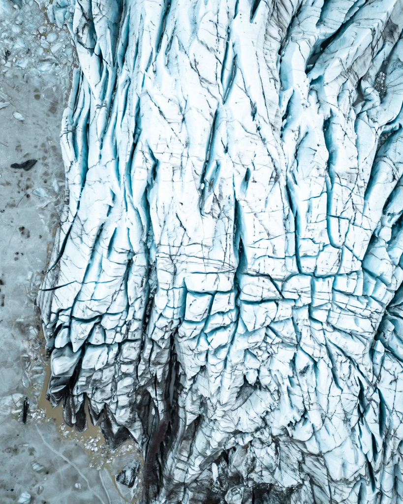 Island Rundreise - Svinafellsjokull Gletscherzunge von oben