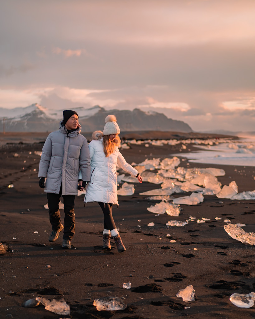 Island Rundreise - Sonnenaufgang am Diamond Beach