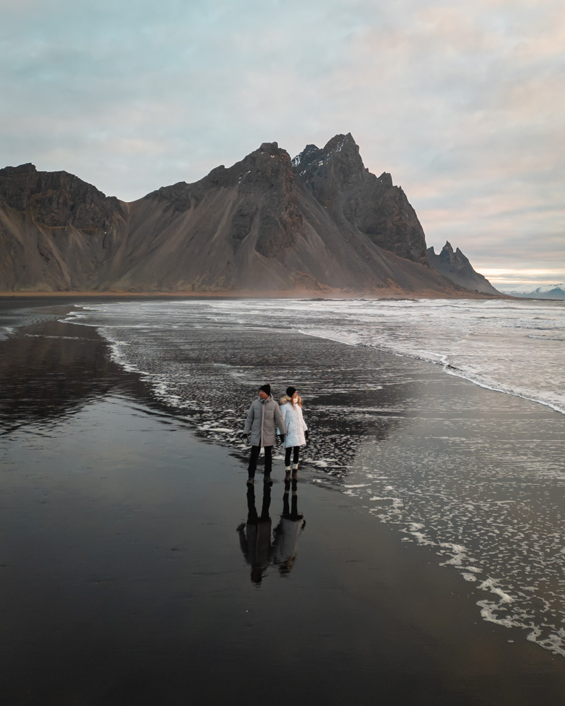 Island Rundreise - schwarzer Stokksnes Strand am Vestrahorn