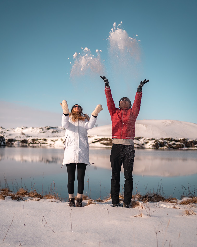 Island Rundreise - verschneiter Myvatn See