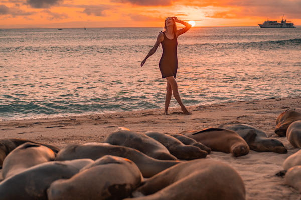 Sonnenuntergang auf San Cristobal auf den Galapagos Inseln